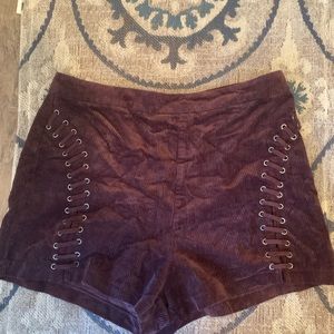 F21+ High Waisted Corduroy Shorts